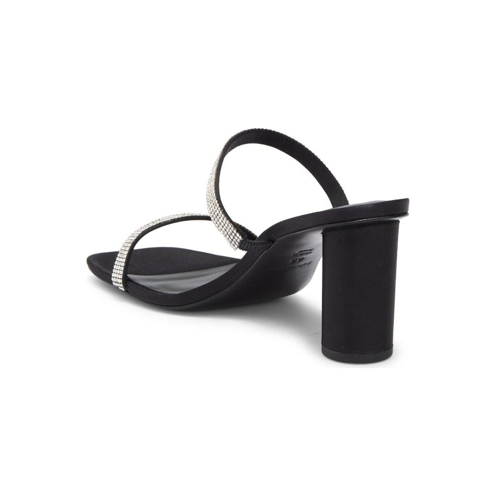 🆕 REFORMATION Maison Rhinestone Heeled Sandals Shoes Black 8.5 - Picture 3 of 13